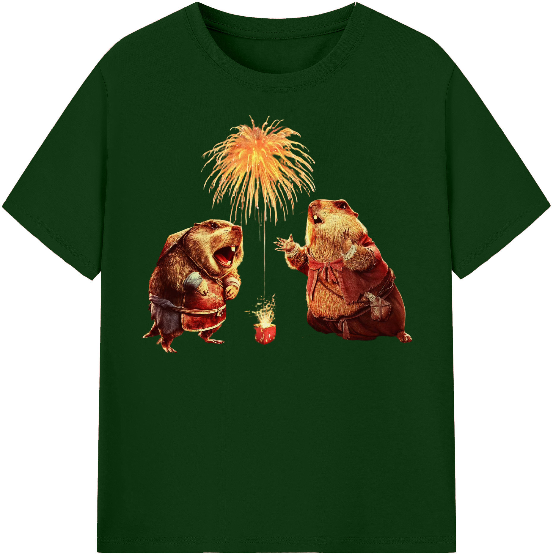 （画像用） Ne Zha 2 ナタ 魔童の大暴れ 綿100％半袖Tシャツ（フロントプリント）